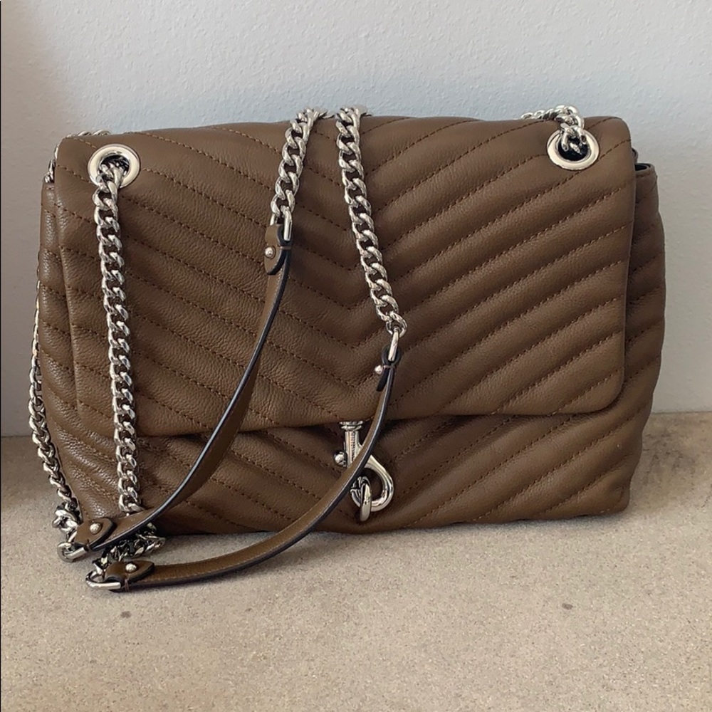 Rebecca Minkoff Quilted Shoulder Bag in Brown with Silver Hardware